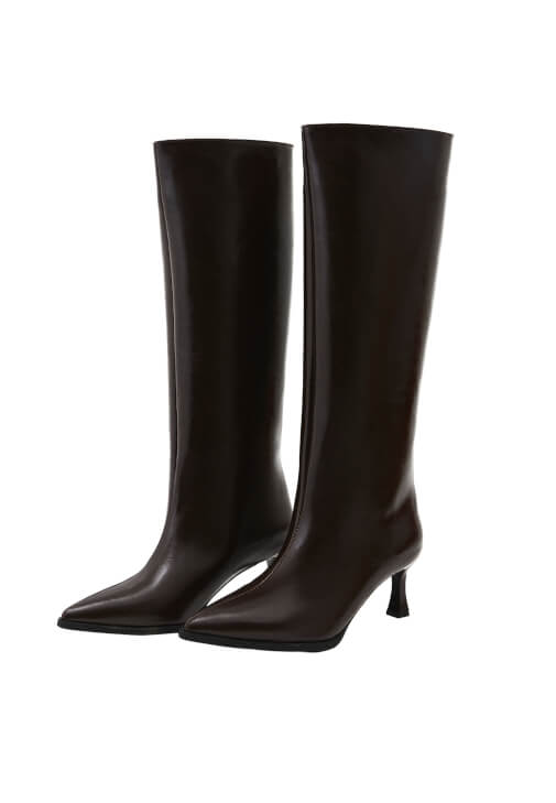 Kahverengi Topuklu Uzun Çizme