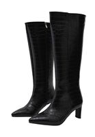 Bayan Siyah Topuklu Uzun Çizme