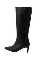 Bayan Siyah Topuklu Uzun Çizme