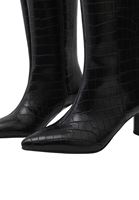Bayan Siyah Topuklu Uzun Çizme
