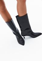 Bayan Siyah Topuklu Uzun Çizme