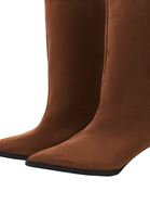 Bayan Kahverengi Topuklu Süet Çizme