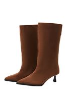 Bayan Kahverengi Topuklu Süet Çizme