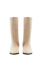 Bayan Bej Topuklu Süet Çizme