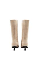 Bayan Bej Topuklu Süet Çizme