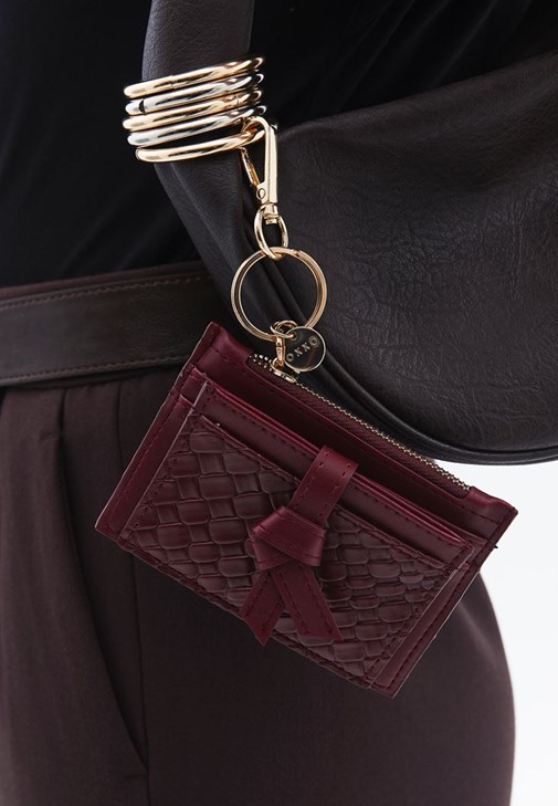 Bordo Dokulu Cüzdan