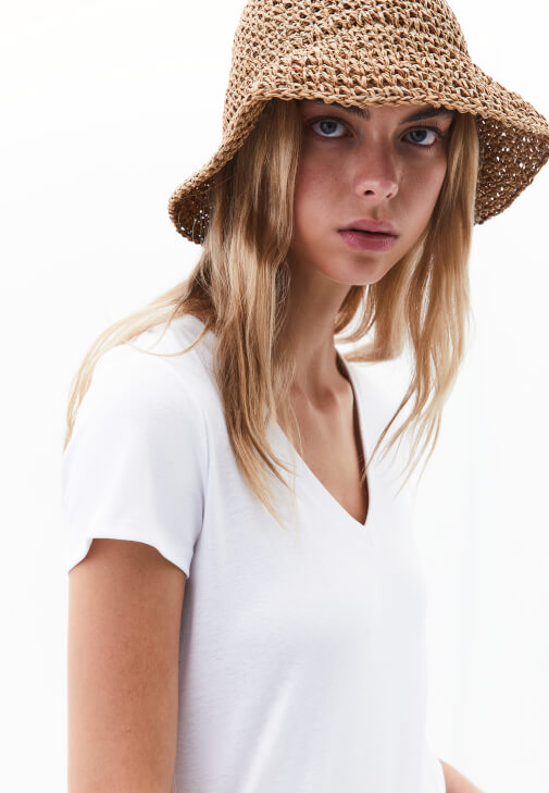 Bej Hasır Bucket Şapka