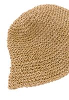 Bayan Bej Hasır Bucket Şapka