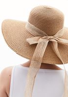 Women Beige Straw Hat