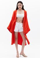 Women Orange Kimono with Tie-up Detail