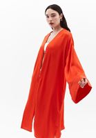 Women Orange Kimono with Tie-up Detail
