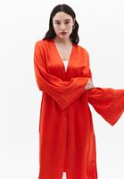Women Orange Kimono with Tie-up Detail