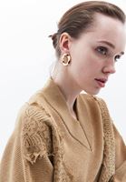 Bayan Altın Yuvarlak Küpe