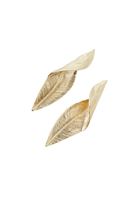 Bayan Altın Yaprak Figürlü Küpe