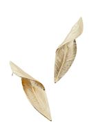 Bayan Altın Yaprak Figürlü Küpe