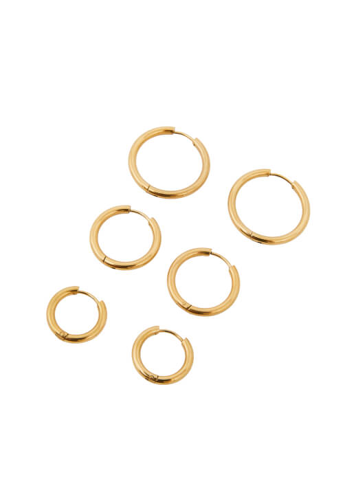 Altın Çoklu Küpe Seti