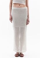 Bayan Krem Orta Bel Ajurlu Etek