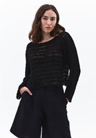 Bayan Siyah Bot Yaka Ajurlu Kazak