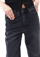 Bayan Siyah Ultra Yüksek Bel Mom-Fit Pantolon