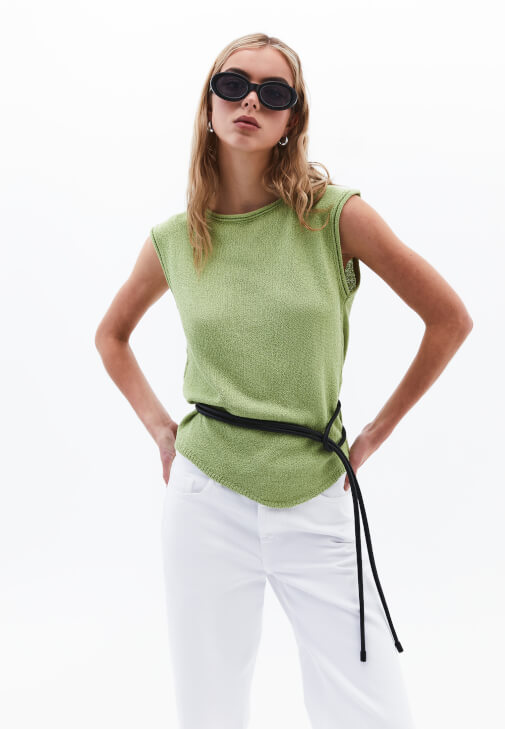 Yeşil Sıfır Yaka Triko Atlet