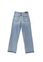 Bayan Mavi Orta Bel Straight-Fit Pantolon