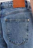 Bayan Mavi Orta Bel Straight-Fit Pantolon
