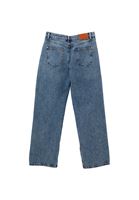 Bayan Mavi Orta Bel Straight-Fit Pantolon