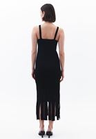 Bayan Siyah Cut-Out Detaylı Triko Elbise