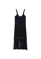 Bayan Siyah Cut-Out Detaylı Triko Elbise