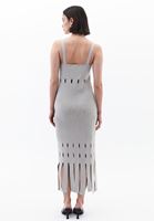 Bayan Krem Cut-Out Detaylı Triko Elbise