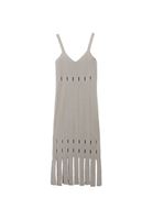 Bayan Krem Cut-Out Detaylı Triko Elbise