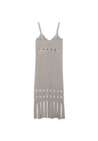 Bayan Krem Cut-Out Detaylı Triko Elbise