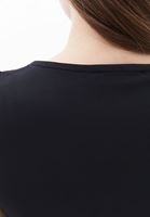 Bayan Siyah Modal Sıfır Yaka Midi Elbise