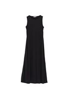 Bayan Siyah Modal Sıfır Yaka Midi Elbise