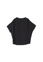 Bayan Siyah Modal Bot Yaka Oversize Tişört