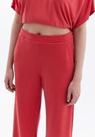 Bayan Kırmızı Modal Yüksek Bel Straight-Fit Pantolon