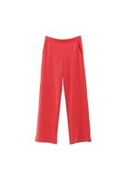 Bayan Kırmızı Modal Yüksek Bel Straight-Fit Pantolon