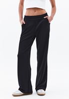 Bayan Siyah Modal Yüksek Bel Straight-Fit Pantolon