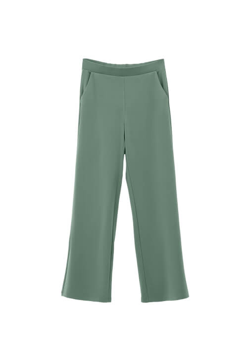 Straight-Fit Pantolon ve Crop Atlet Kombini