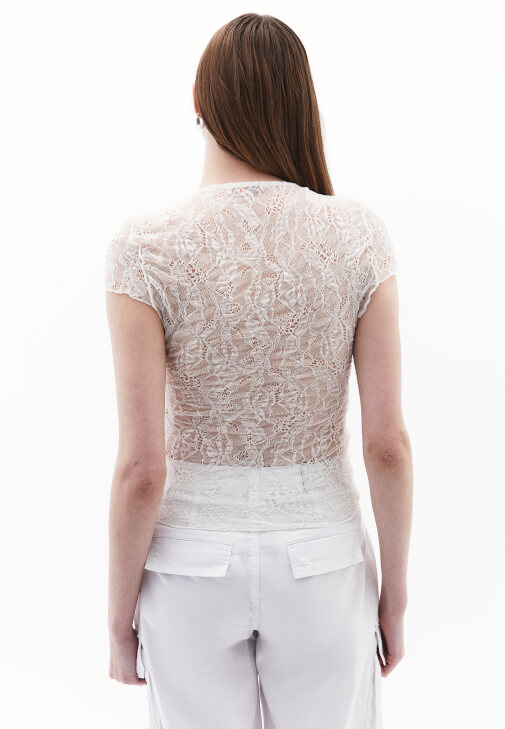 Kruvaze Dantelli Top ve Uzun Etek Kombini