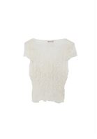 Bayan Krem Kruvaze Yaka Dantelli Top