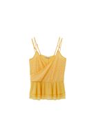 Bayan Sarı Kruvaze Yaka Askılı Bluz