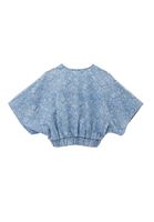 Bayan Mavi Crop Denim Bluz
