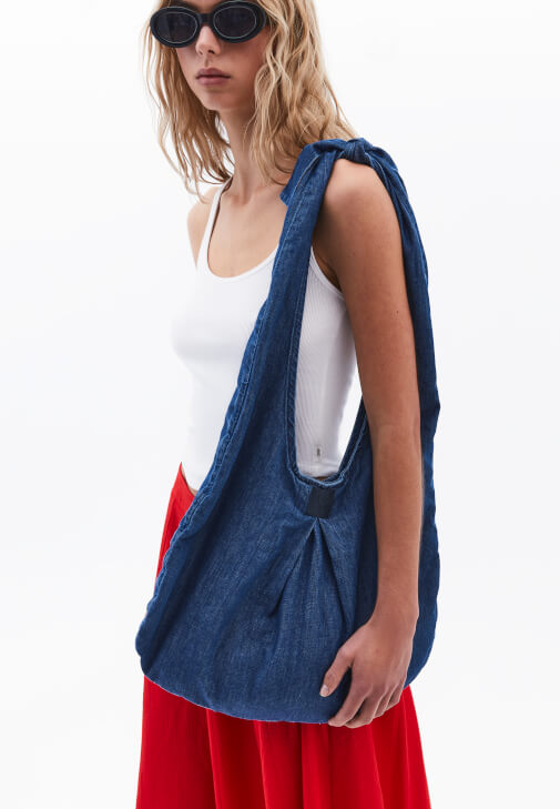 Mavi Askılı Denim Çanta