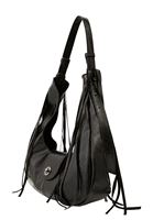 Bayan Siyah Püskül Detaylı Çanta