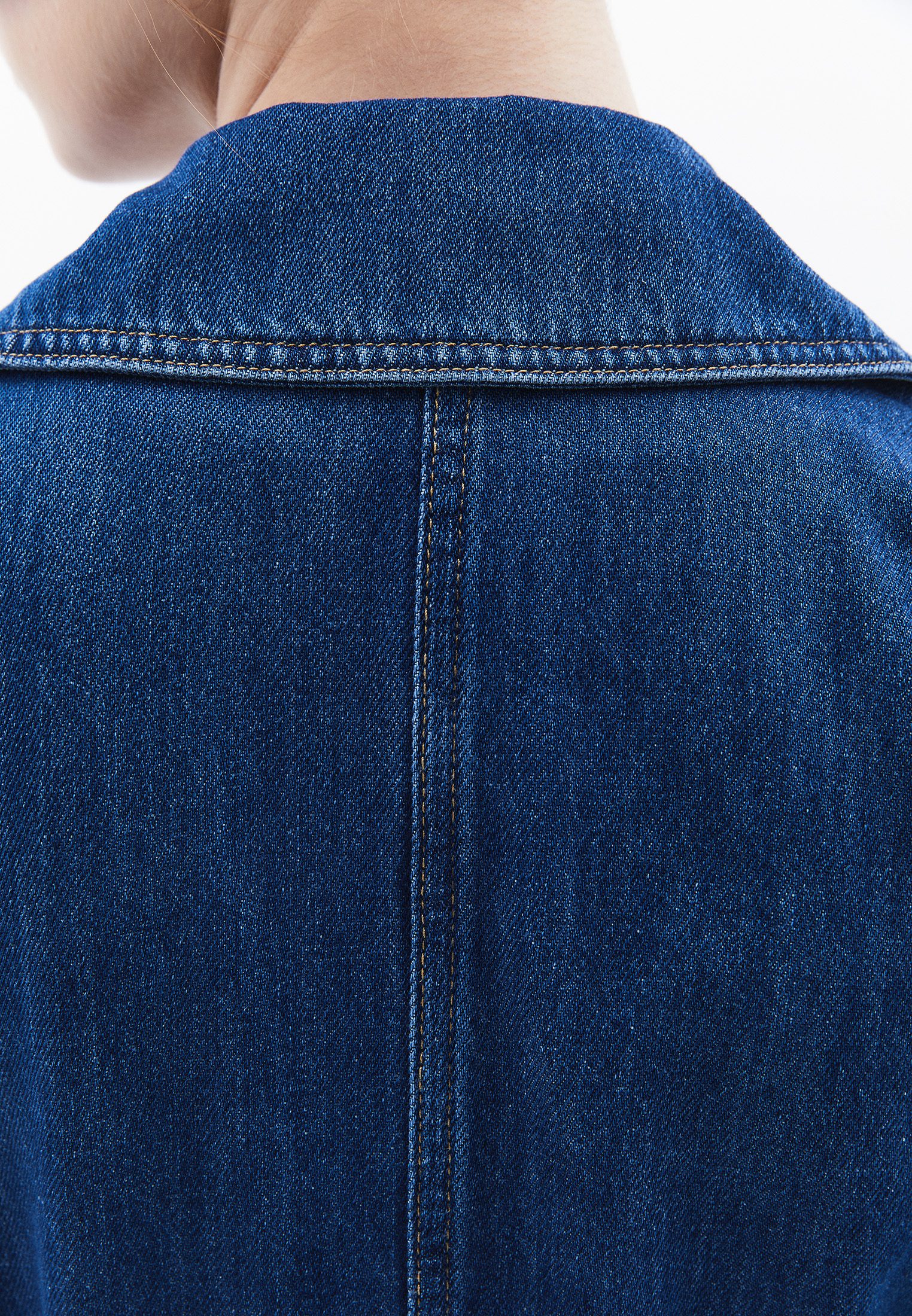 Mavi Oversize Kemerli Denim Trençkot