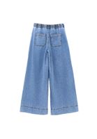 Bayan Mavi Yüksek Bel Wide-Leg Pantolon