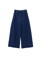 Bayan Mavi Yüksek Bel Wide-Leg Pantolon