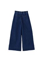 Bayan Mavi Yüksek Bel Wide-Leg Pantolon