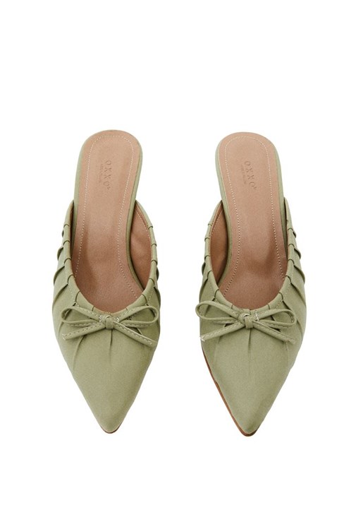 Yeşil Fiyonk Detaylı Topuklu Terlik